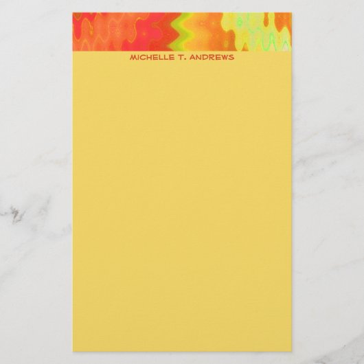 groovy geel sinaasappel briefpapier (Voorkant)