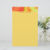 groovy geel sinaasappel briefpapier (Staand voorkant)
