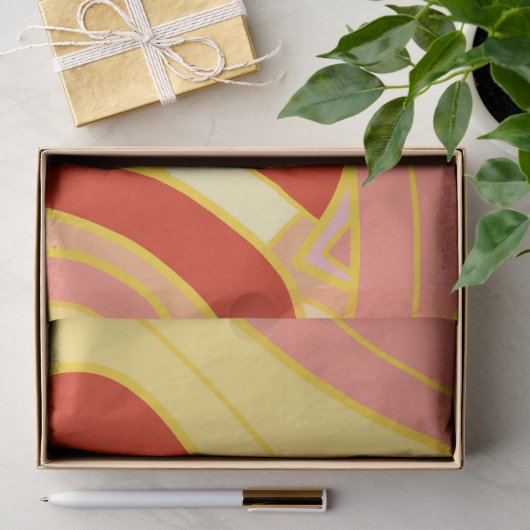 Groovy Geeltinten Tissuepapier (Geschenk)