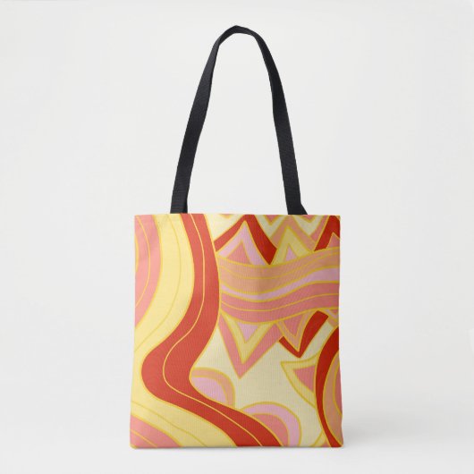 Groovy Geeltinten Tote Bag (Voorkant)