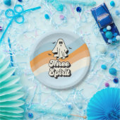 groovy Geest retro Halloween Drie Geest Papieren Bordje (Feest)