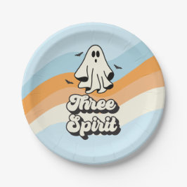 groovy Geest retro Halloween Drie Geest Papieren Bordje