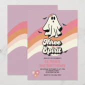 groovy Geest retro Halloween Drie Verjaardag Kaart (Voorkant / Achterkant)