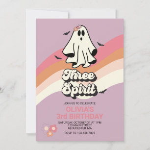 groovy Geest retro Halloween Drie Verjaardag Kaart
