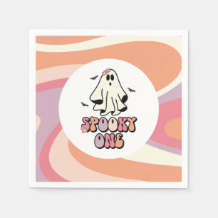 groovy Geest retro Halloween Griezelen Eén Verjaar Servet