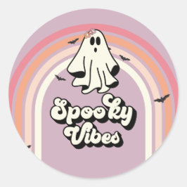 groovy Geest retro Halloween Griezels Feestdag Ronde Sticker
