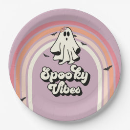 groovy Geest retro Halloween Griezels Sfeer Verjaa Papieren Bordje