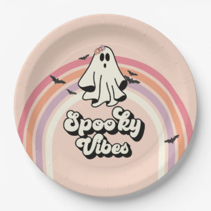 groovy Geest retro Halloween Griezels Stemming Ver Papieren Bordje