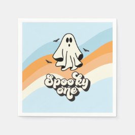 groovy Geest retro Halloween Spoken Een Blauw Servet