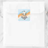 groovy Geest retro Halloween Spoken Een Blauw Vierkante Sticker (Tas)