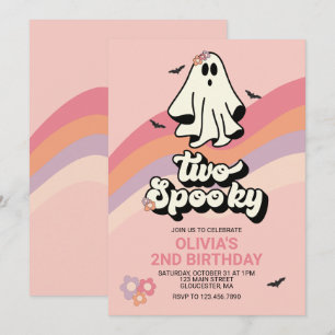 groovy Geest retro Halloween Twee Griezels Verjaar Kaart