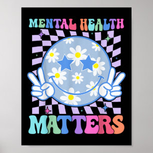 Groovy Geestelijke Gezondheid Bloem Autisme Glimla Poster