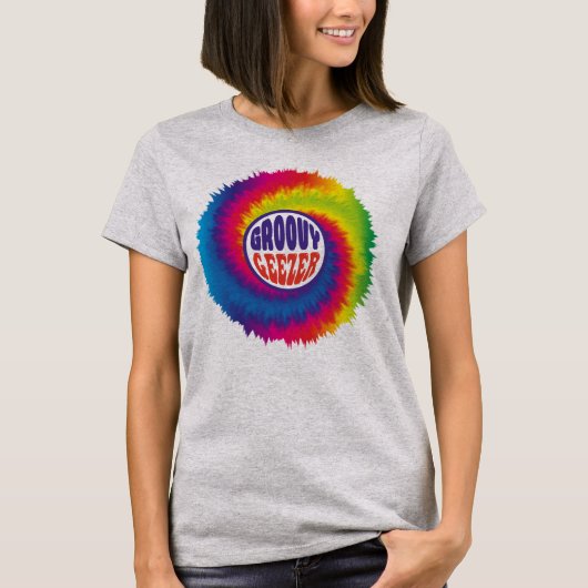 Groovy geezer boomer hippie 60s tie dye t-shirt (Voorkant)