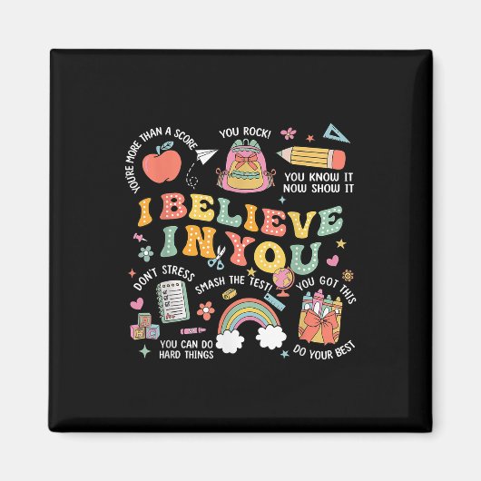 Groovy gelooft dat je testdag je best doet magneet (Voorkant)