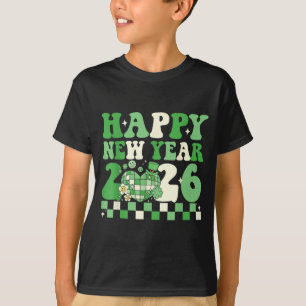 Groovy Gelukkig Gelukkig Nieuwjaar 2026 Disco Bal  T-shirt