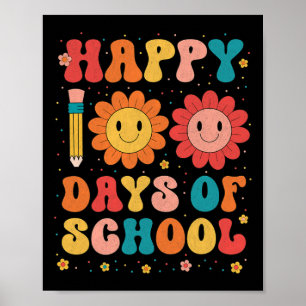 Groovy Gelukkige 100 dagen van schoolleraar 100e d Poster