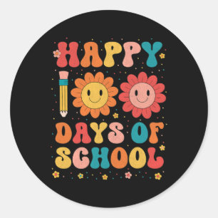 Groovy Gelukkige 100 dagen van schoolleraar 100e d Ronde Sticker