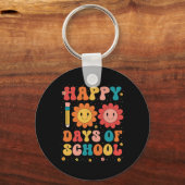 Groovy Gelukkige 100 dagen van schoolleraar 100e d Sleutelhanger (Voorkant)