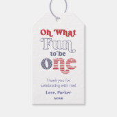 Groovy Gender Neutral 1st Birthday Feor Label Cadeaulabel (Voorkant)