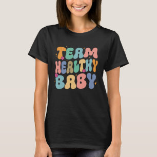 Groovy gender reveal team gezonde baby party match t-shirt