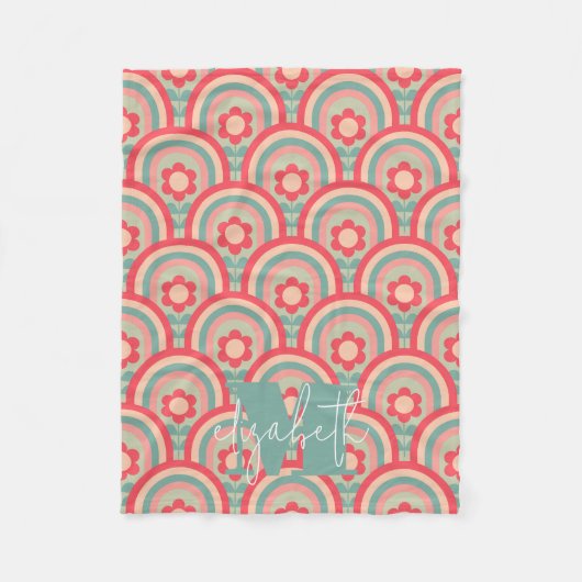 Groovy Geometric Floral Fleece Deken (Voorkant)