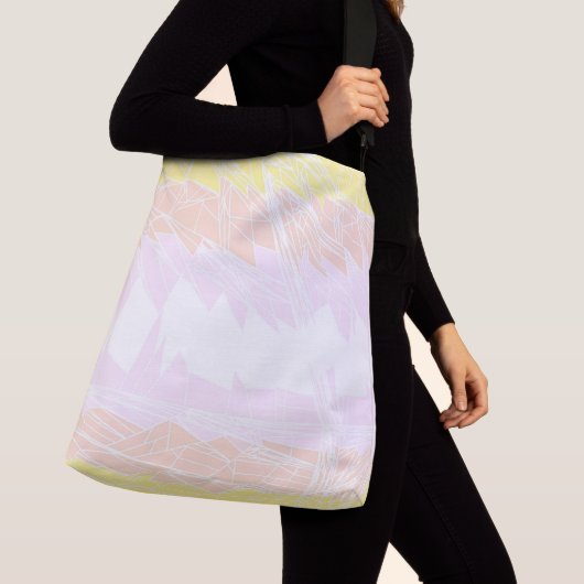 Groovy Geometrisch Abstract Pangender Pride Vlag Crossbody Tas (Dichtbij)