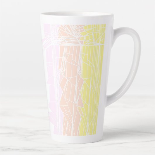 Groovy Geometrisch Abstracte Pangender Pride Vlag Latte Mok (Rechts)