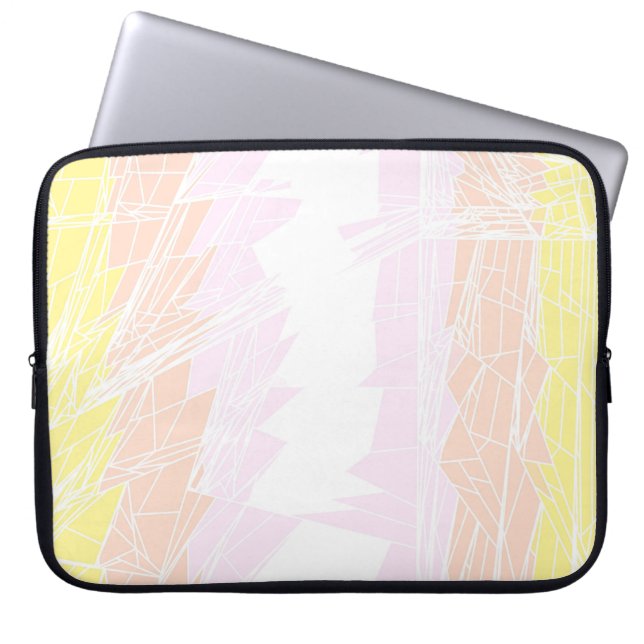 Groovy Geometrische Abstracte Pangender Pride Vlag Laptop Sleeve (Voorkant)