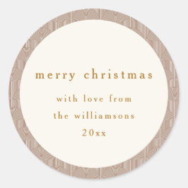  Groovy geometrische lijnen aangepaste kerst Ronde Sticker