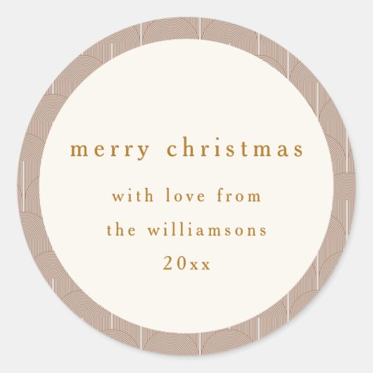  Groovy geometrische lijnen aangepaste kerst Ronde Sticker (Voorkant)