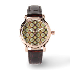 Groovy Geometrische Warme Tinten  Horloge