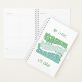 Groovy gepersonaliseerde groene retro Schattigee d Planner (Display)
