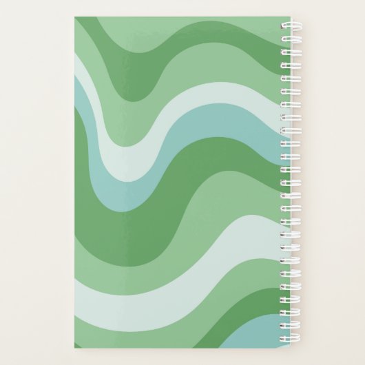 Groovy gepersonaliseerde groene retro Schattigee d Planner (Achterkant)