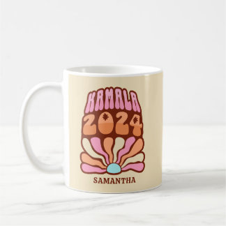 Groovy gepersonaliseerde retro Kamala Harris 2024 Koffiemok