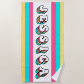 Groovy gepersonaliseerde strandlaken (Voorkant)