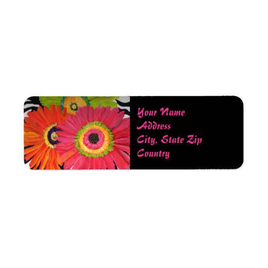 Groovy Gerbera Daisy Label (Voorkant)