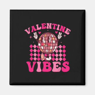 Groovy geruite Valentijn Vibes Valentijnsdag Gi Magneet