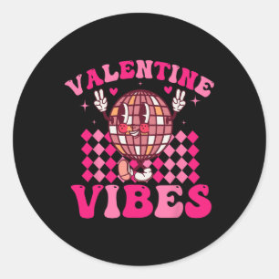 Groovy geruite Valentijns trillingen Valentijnsdag Ronde Sticker
