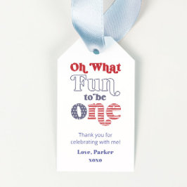 Groovy Geslacht Neutrale 1e Verjaardagsfeestje Fav Cadeaulabel