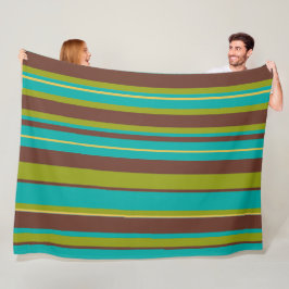 Groovy Gestreepte Vintage Retro Strepen Fleece Deken