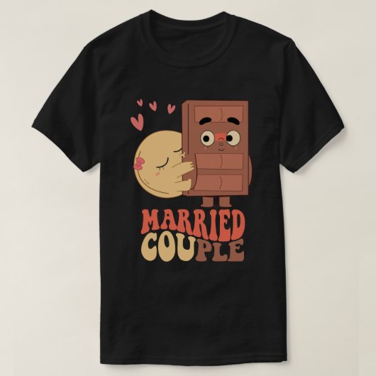 Groovy Getrouwd Pannenkoek Chocolade Liefde T-shirt (Design voorkant)