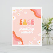 Groovy Gezicht Schilderen Station Teken (Staand voorkant)