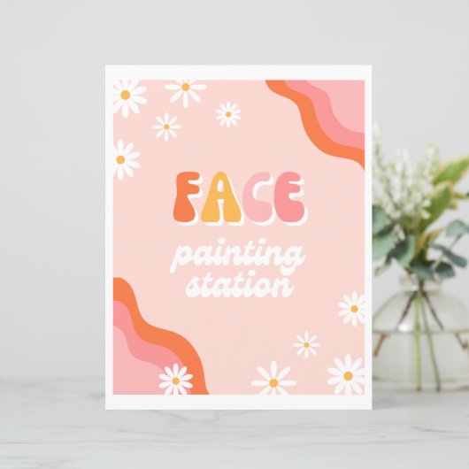 Groovy Gezicht Schilderen Station Teken (Staand voorkant)