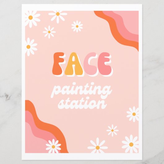 Groovy Gezicht Schilderen Station Teken (Voorkant)