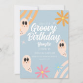 Groovy Ghost Floral Retro Halloween Party Pastel Kaart (Voorkant)