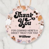 Groovy Ghost Halloween Party Dank u Bedankjes Labels (Achterkant)