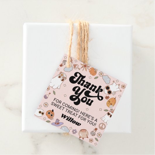 Groovy Ghost Halloween Party Dank u Bedankjes Labels (In situ)