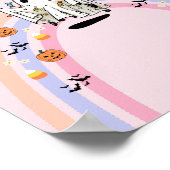 Groovy Ghost Halloween Verjaardag Aangepast bord Poster (Hoek)