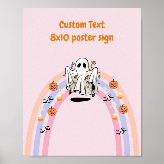 Groovy Ghost Halloween Verjaardag Aangepast bord Poster (Voorkant)
