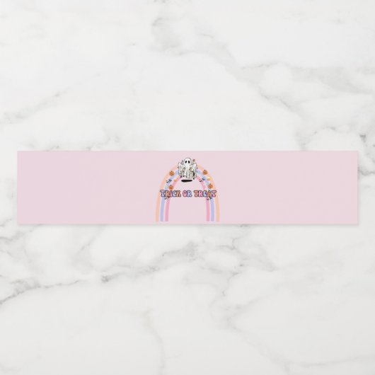 Groovy Ghost Halloween verjaardag Waterfles Etiket (Enkel label)